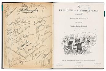 (ROOSEVELT, FRANKLIN D.) Two Presidents Birthday Ball programs for 1937 and 1938. Each Signed by over 30 attendees including mostly en
